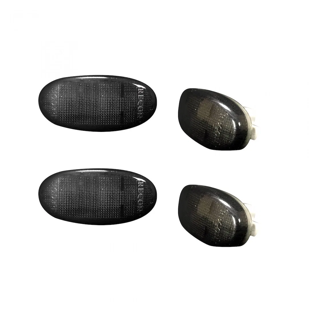 264136BK – RECON ACCESS Side Marker Light - LED, Fender Mount Smoke Lens Black Trim LED 2 Red And 2 Amber Bulbs With ...